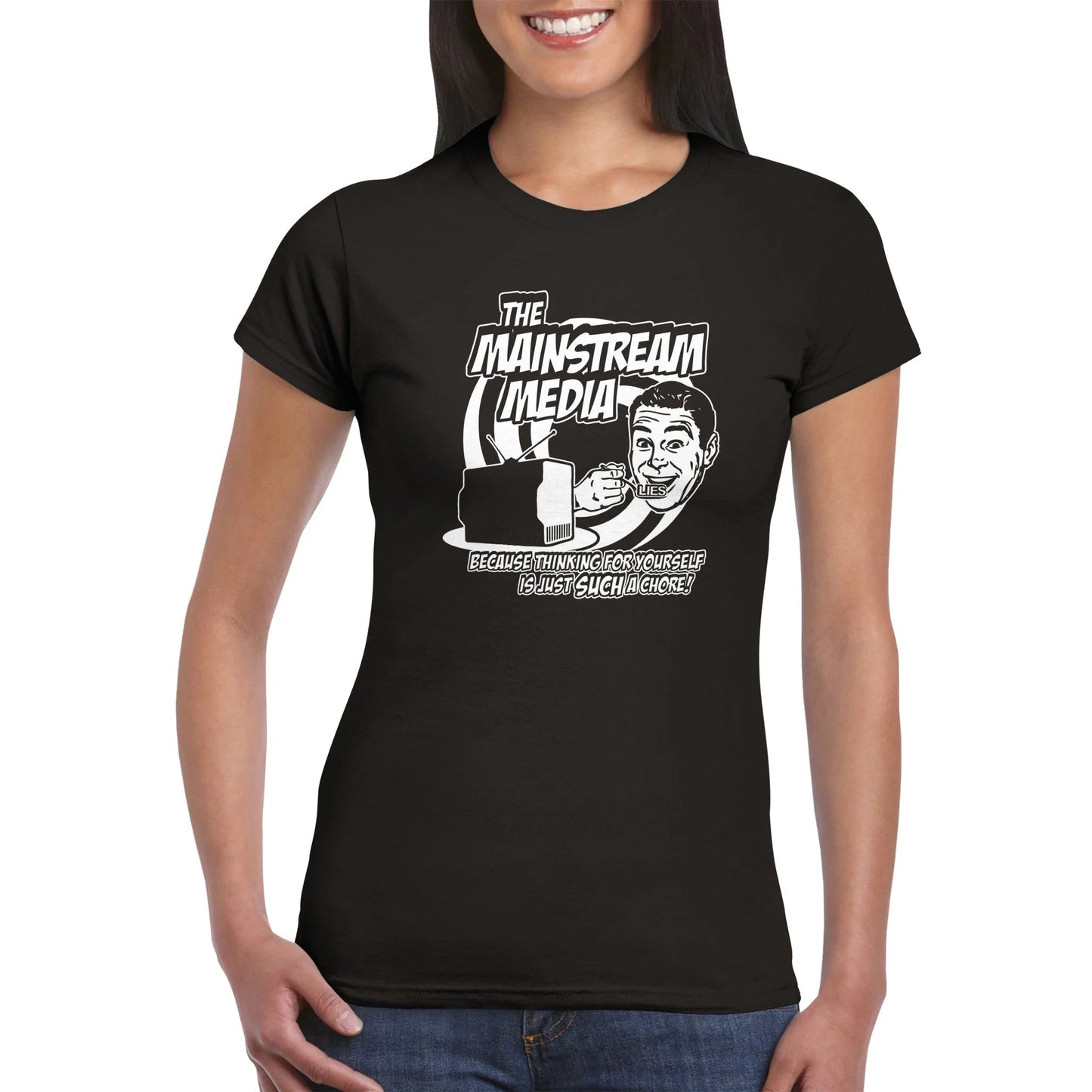 Anti Mainstream Media Satire Women's T-Shirt