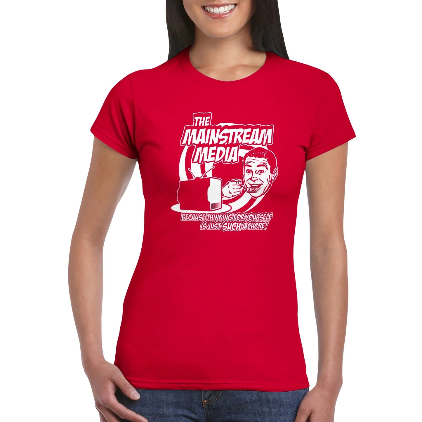 Anti Mainstream Media Satire Women's T-Shirt