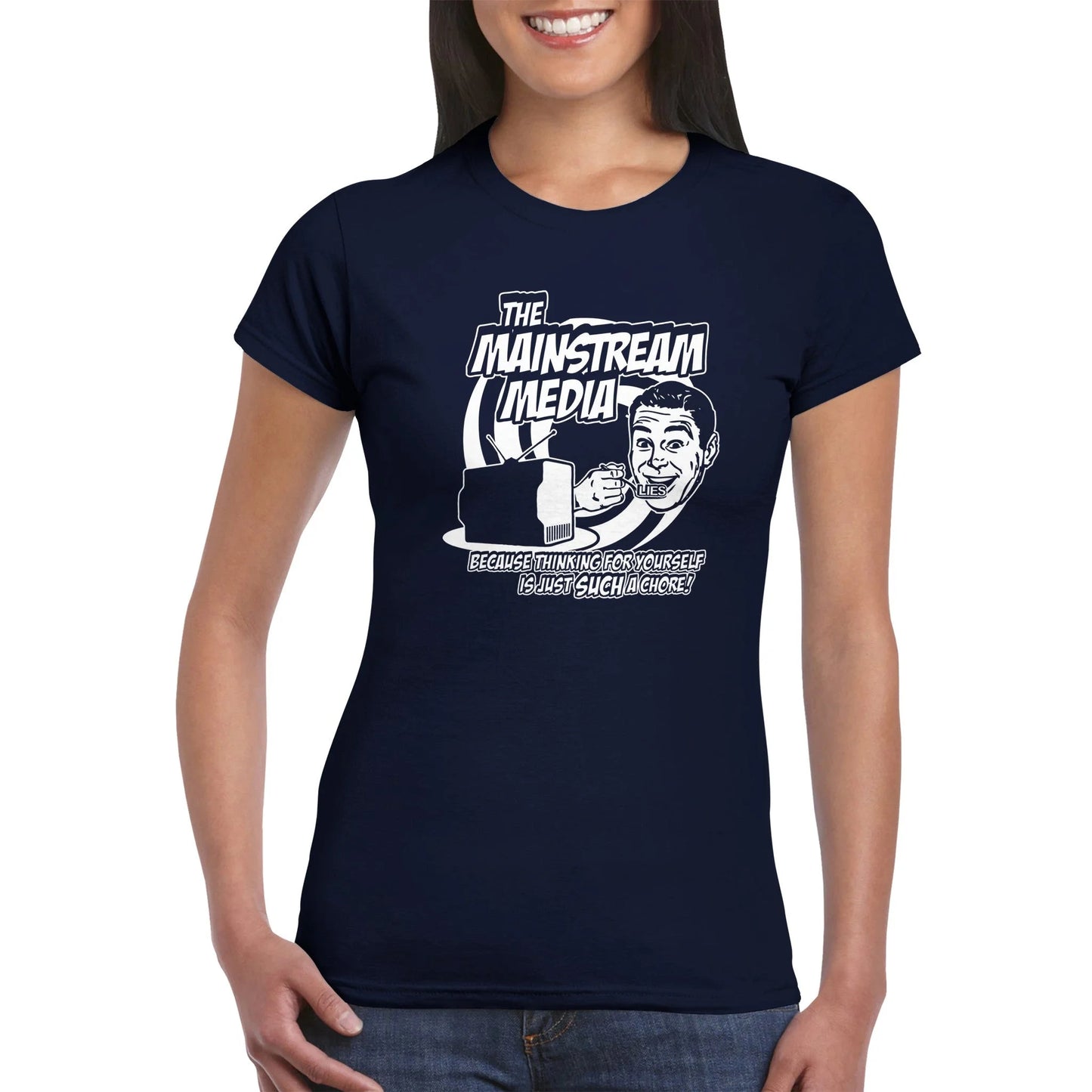 Anti Mainstream Media Satire Women's T-Shirt