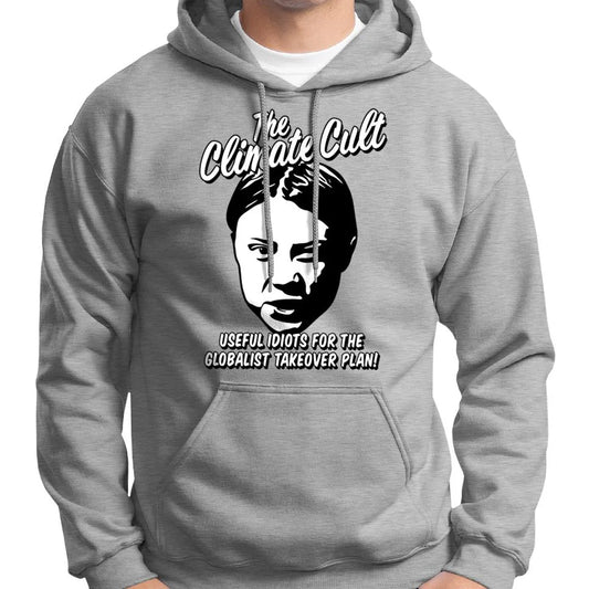 Climate Cult "Useful Idiots For The Globalist Takeover Plan" Hoodie Wide Awake Clothing