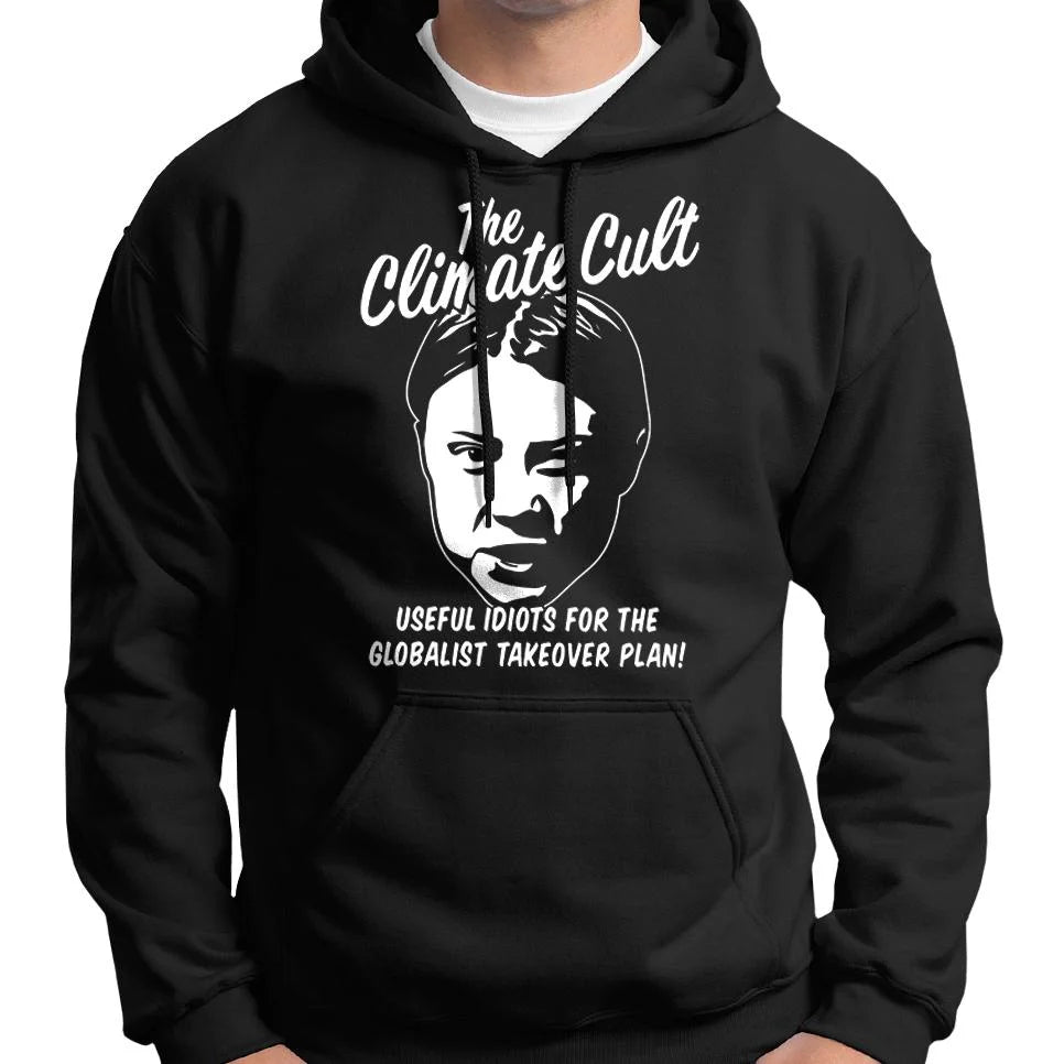 Climate Cult "Useful Idiots For The Globalist Takeover Plan" Hoodie Wide Awake Clothing