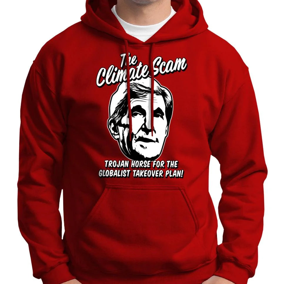 Climate Scam "Trojan Horse For The Globalist Takeover Plan" Hoodie Wide Awake Clothing