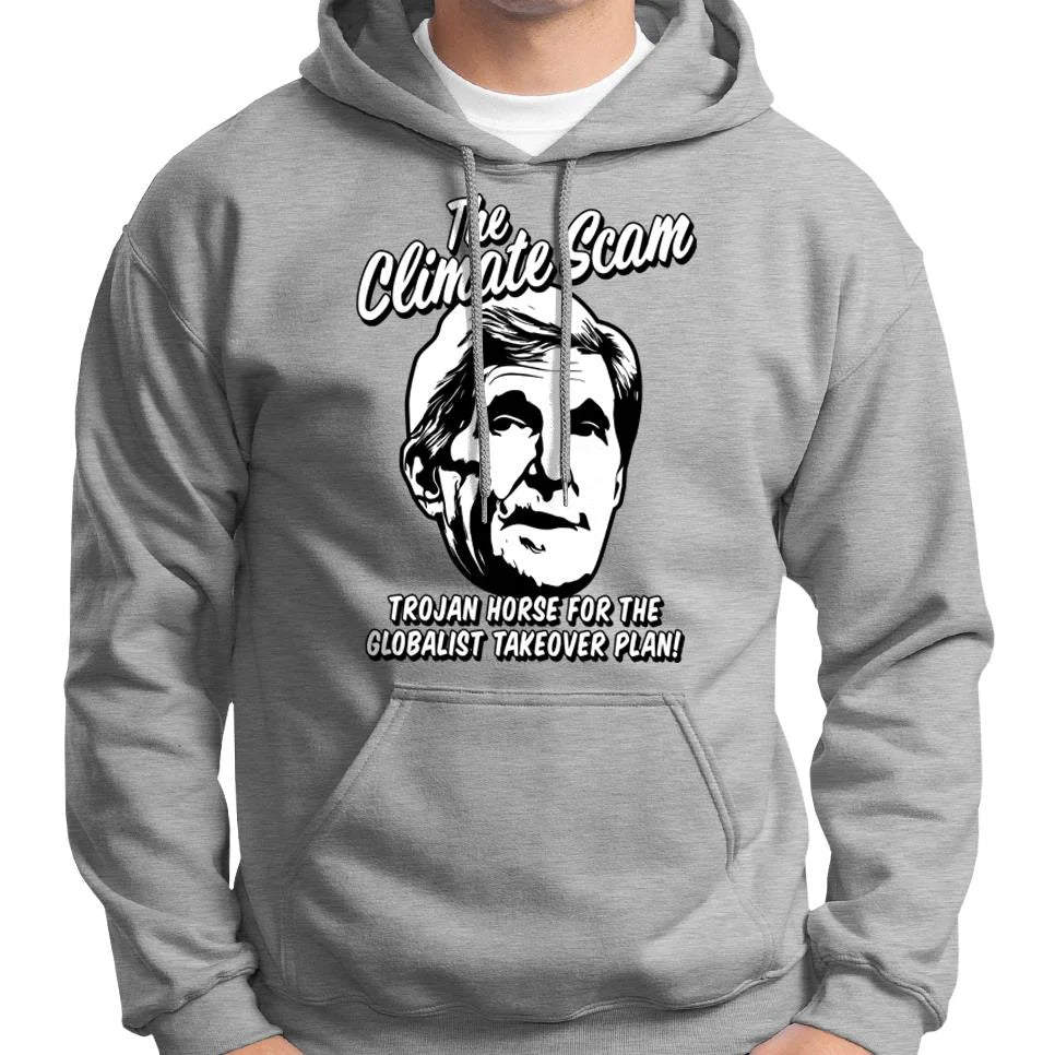 Climate Scam "Trojan Horse For The Globalist Takeover Plan" Hoodie Wide Awake Clothing