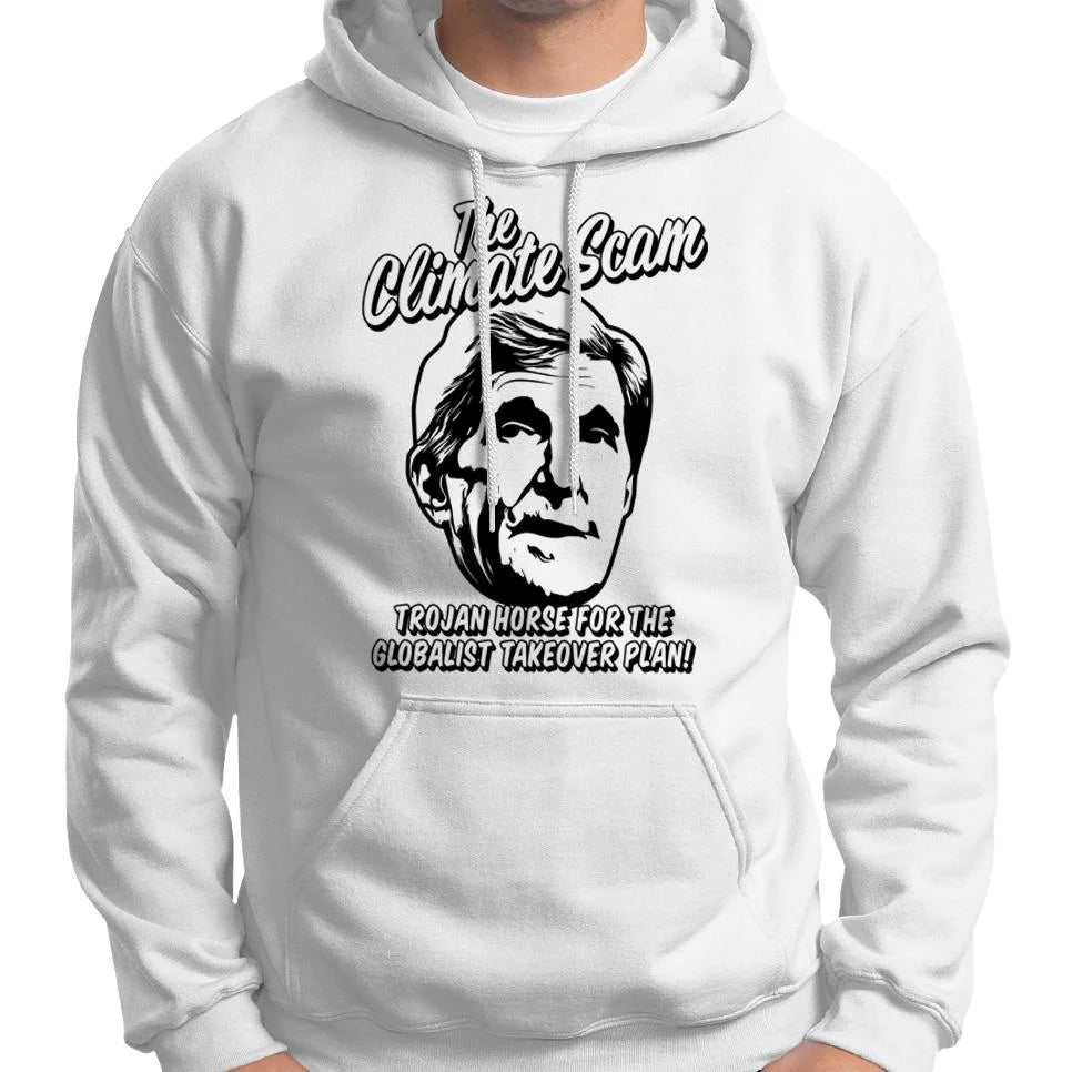 Climate Scam "Trojan Horse For The Globalist Takeover Plan" Hoodie Wide Awake Clothing