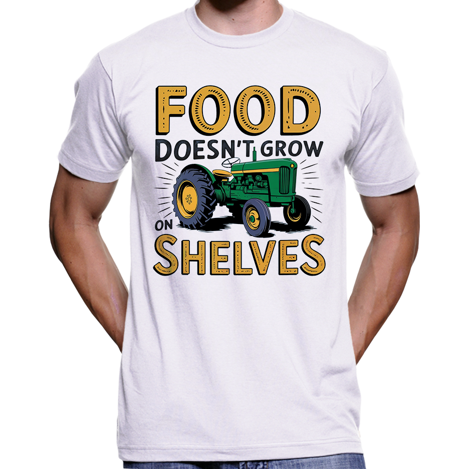 La nourriture ne pousse pas sur les étagères T-shirt pro-agriculteur