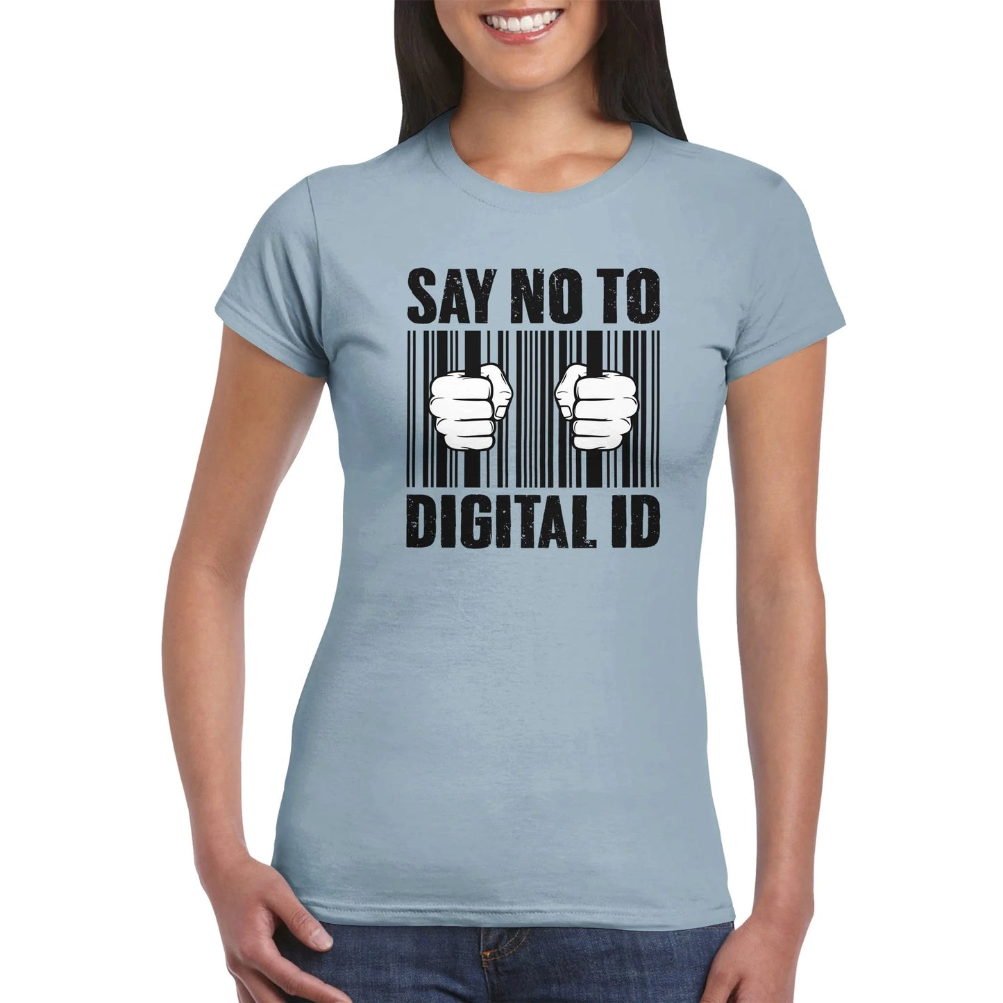 Sagen Sie Nein zu digitalen ID-Frauen-T-Shirt