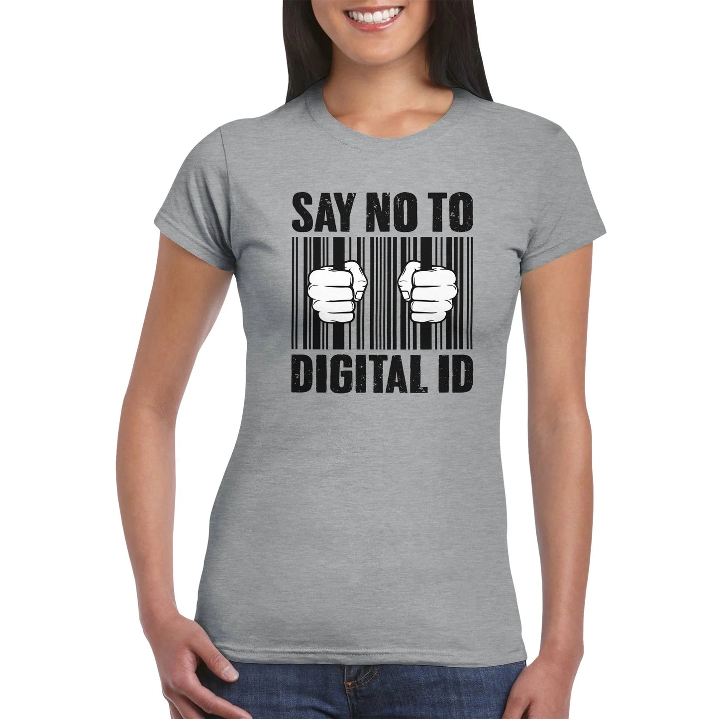Sagen Sie Nein zu digitalen ID-Frauen-T-Shirt