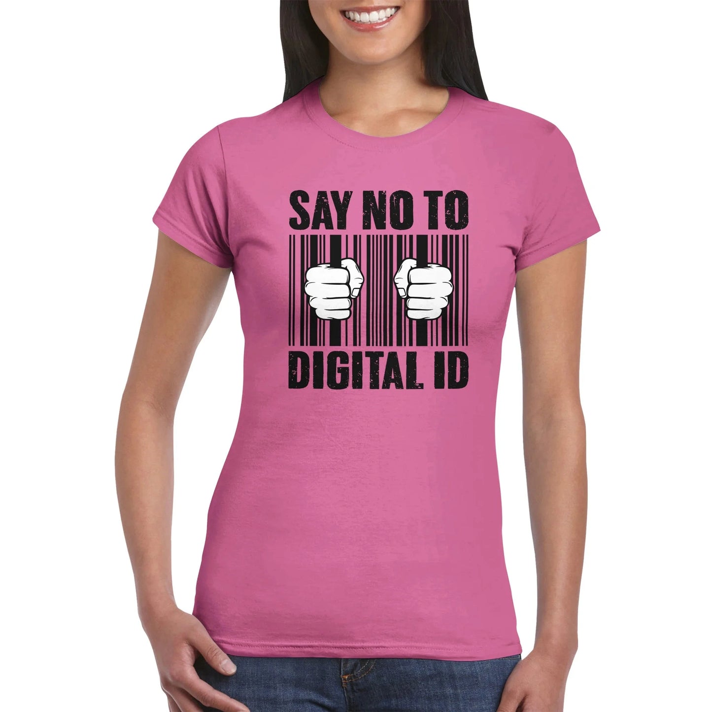 Sagen Sie Nein zu digitalen ID-Frauen-T-Shirt