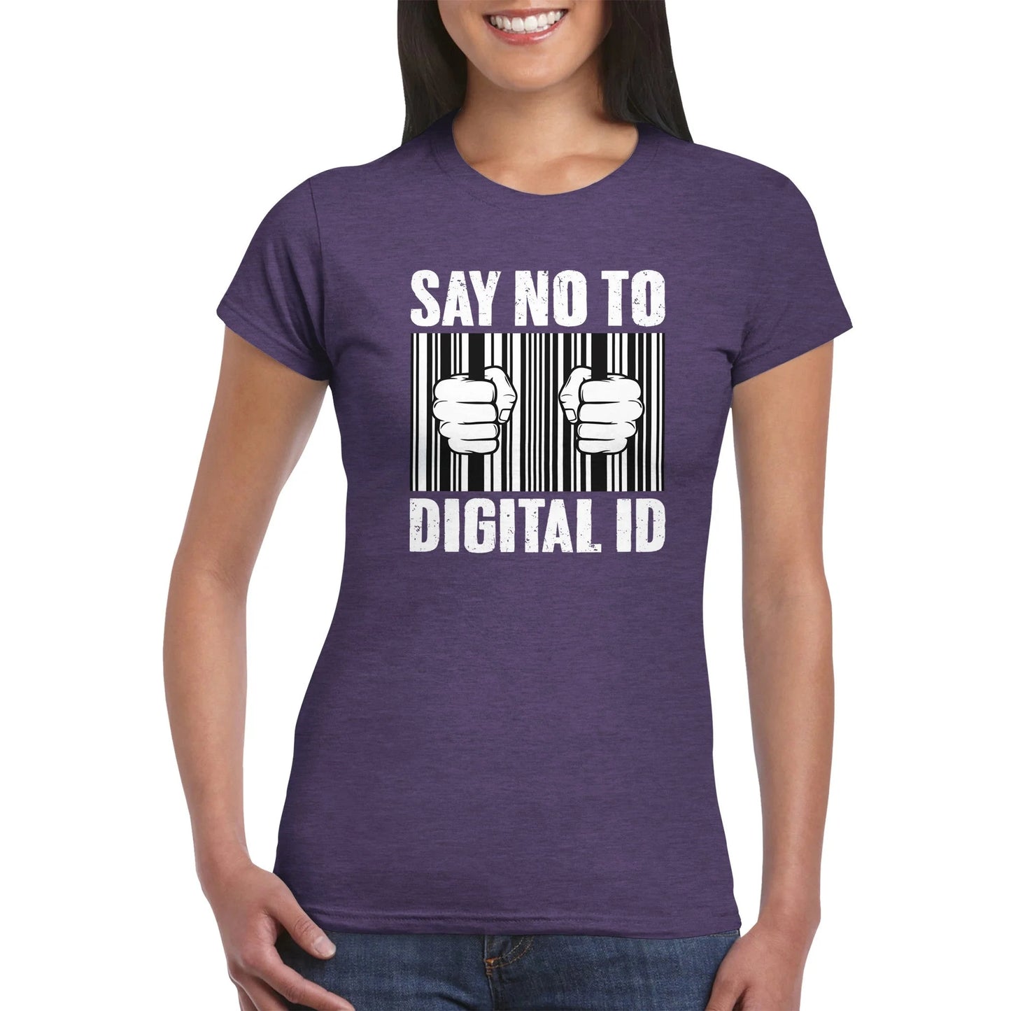 Sagen Sie Nein zu digitalen ID-Frauen-T-Shirt