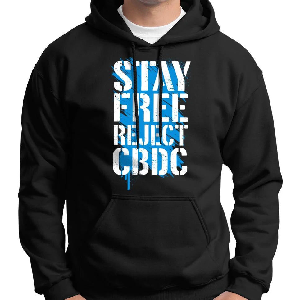Stay Free, Reject CBDC Graffiti Hoodie Wide Awake Clothing