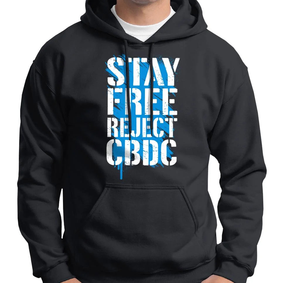 Stay Free, Reject CBDC Graffiti Hoodie Wide Awake Clothing