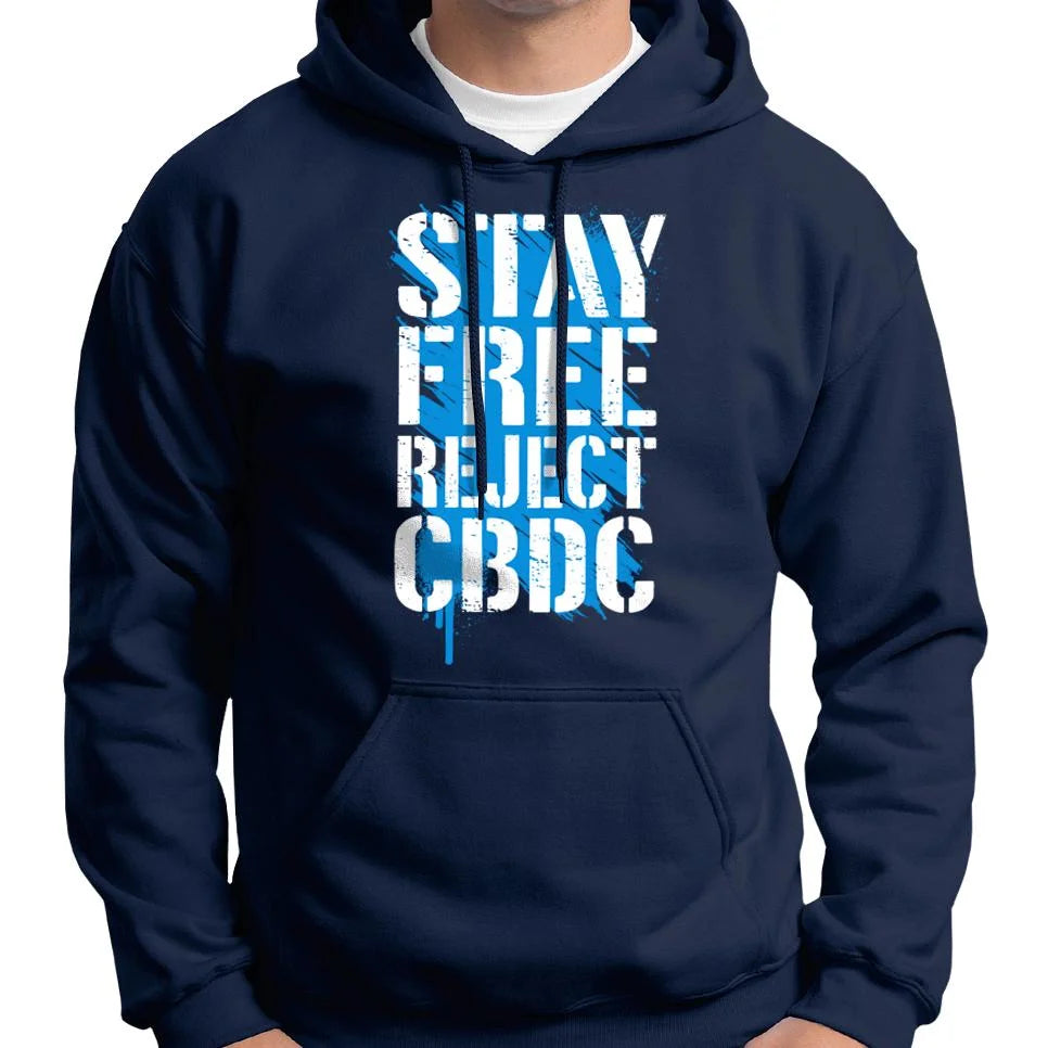 Stay Free, Reject CBDC Graffiti Hoodie Wide Awake Clothing