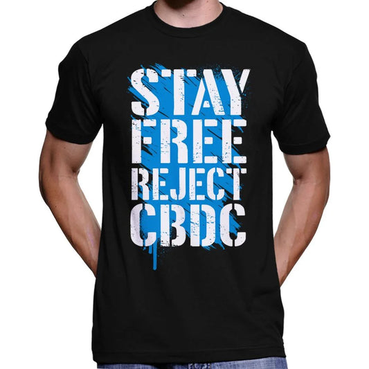 Stay Free, Reject CBDC Graffiti T-Shirt Wide Awake Clothing