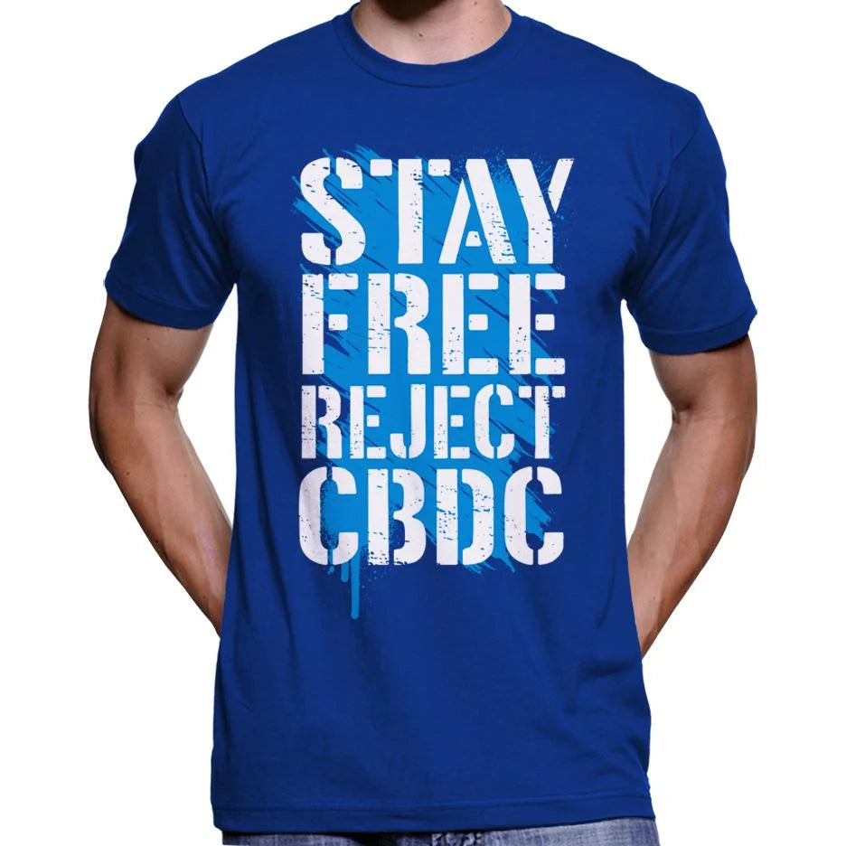 Stay Free, Reject CBDC Graffiti T-Shirt Wide Awake Clothing