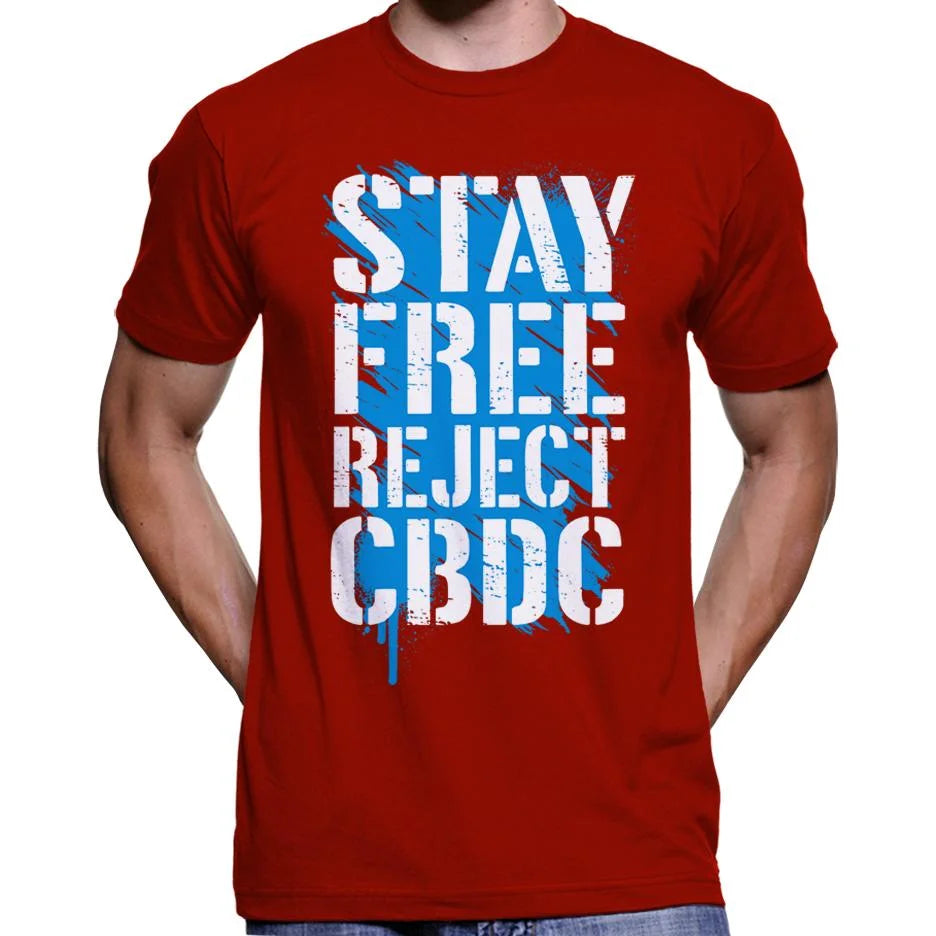 Stay Free, Reject CBDC Graffiti T-Shirt Wide Awake Clothing