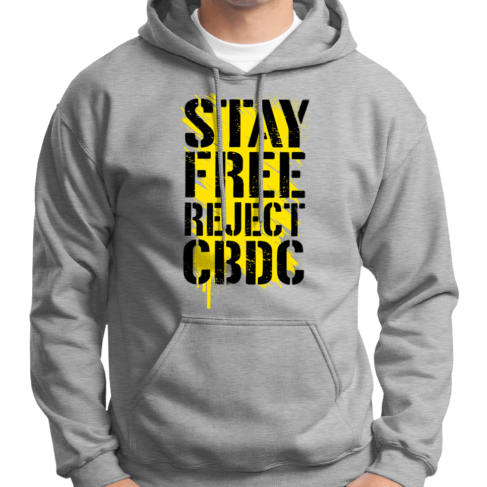 Stay Free, Reject CBDC Graffiti Hoodie Wide Awake Clothing