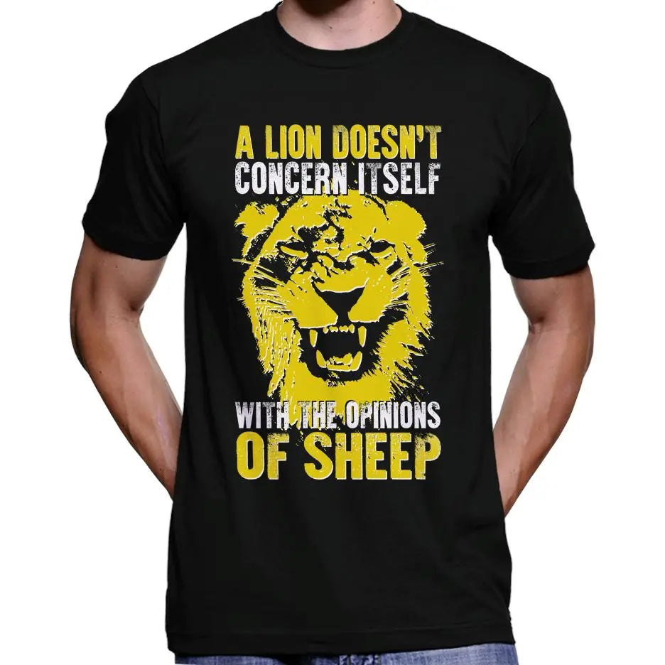"A Lion Doesn't Concern Itself With The Opinions Of Sheep" T-Shirt Wide Awake Clothing