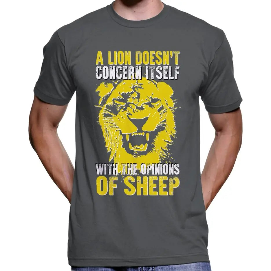 "A Lion Doesn't Concern Itself With The Opinions Of Sheep" T-Shirt Wide Awake Clothing