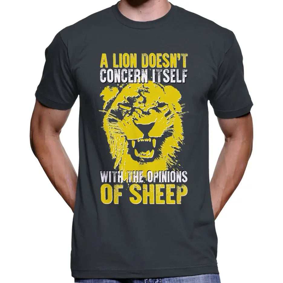 "A Lion Doesn't Concern Itself With The Opinions Of Sheep" T-Shirt Wide Awake Clothing
