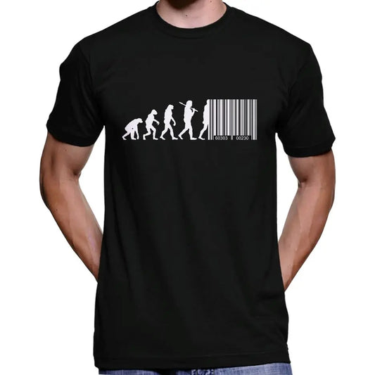 Devolution Of Man Barcode Transhumanism T-Shirt Wide Awake Clothing