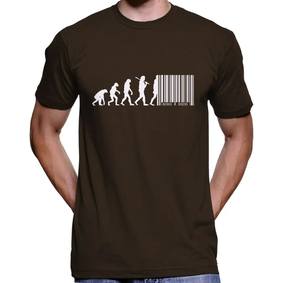Devolution Of Man Barcode Transhumanism T-Shirt Wide Awake Clothing