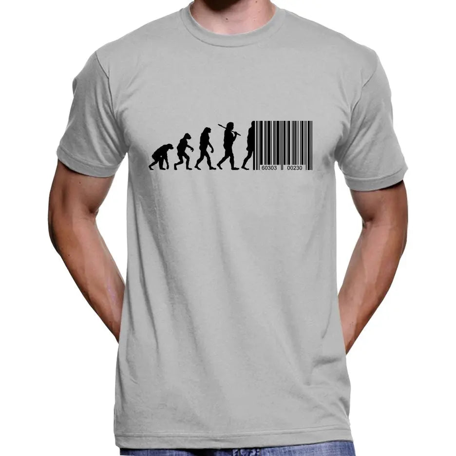 Devolution Of Man Barcode Transhumanism T-Shirt Wide Awake Clothing