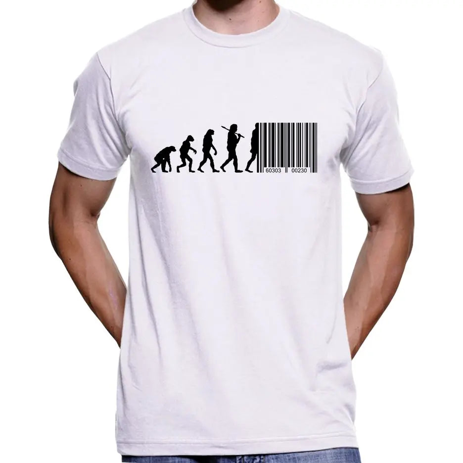 Devolution Of Man Barcode Transhumanism T-Shirt Wide Awake Clothing