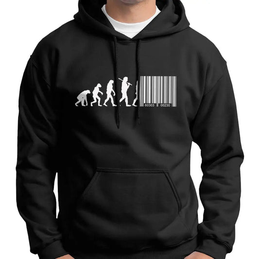 Devolution Of Man Barcode Transhumanism Hoodie Wide Awake Clothing