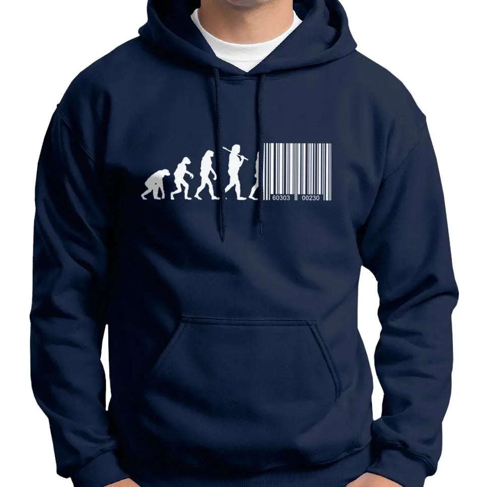 Devolution Of Man Barcode Transhumanism Hoodie Wide Awake Clothing