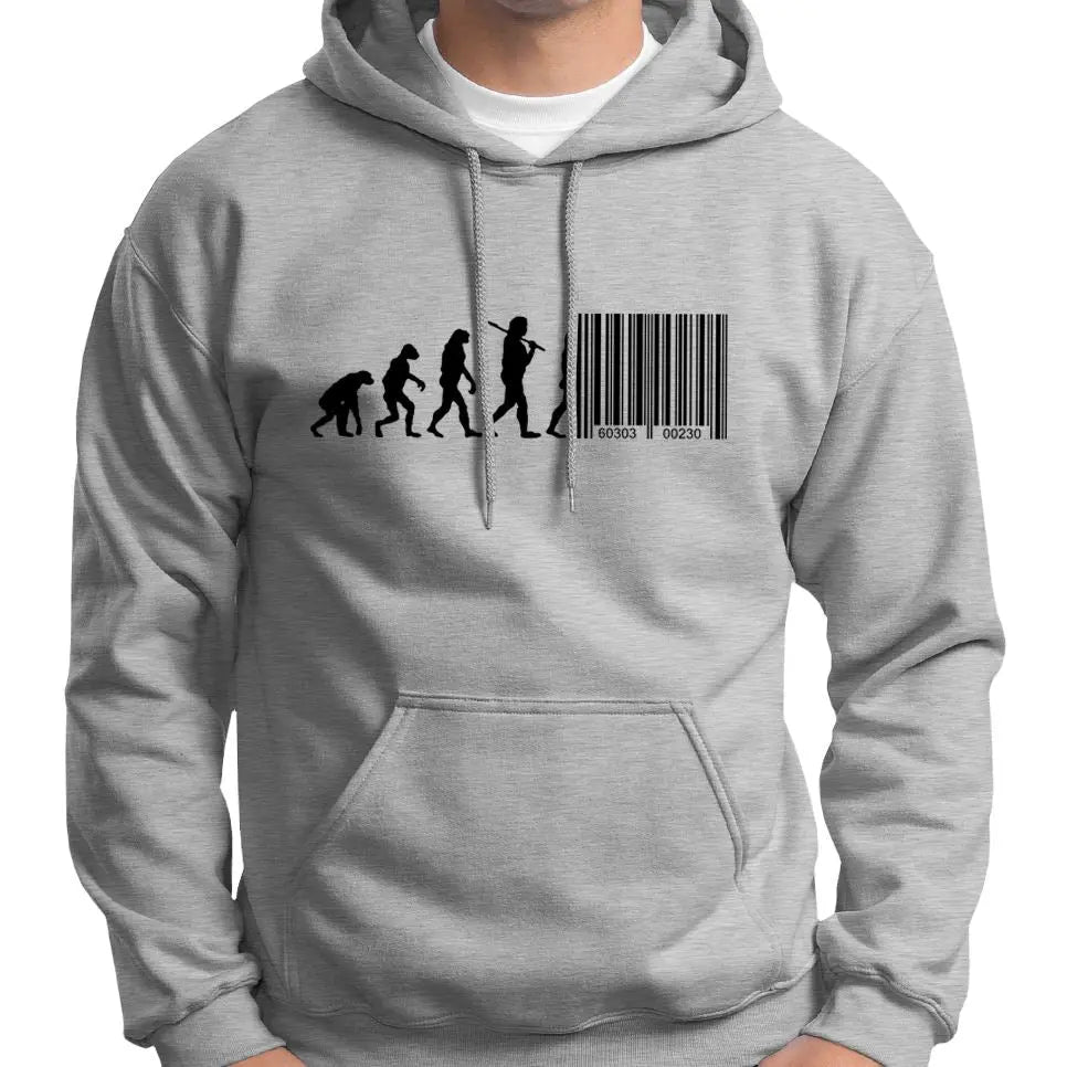 Devolution Of Man Barcode Transhumanism Hoodie Wide Awake Clothing