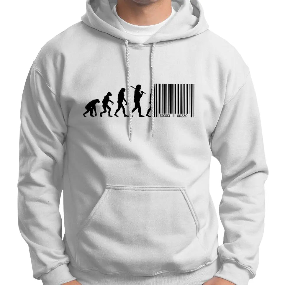 Devolution Of Man Barcode Transhumanism Hoodie Wide Awake Clothing