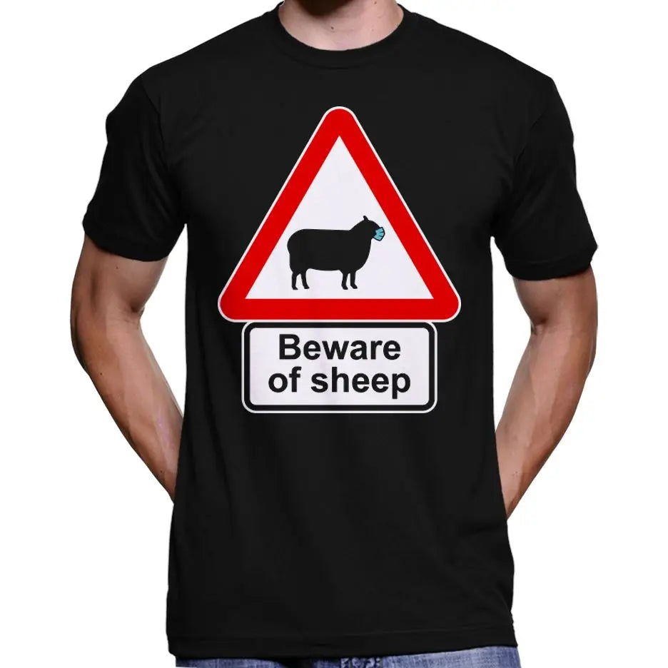 Beware Of Sheep Anti Face Mask T-Shirt Wide Awake Clothing