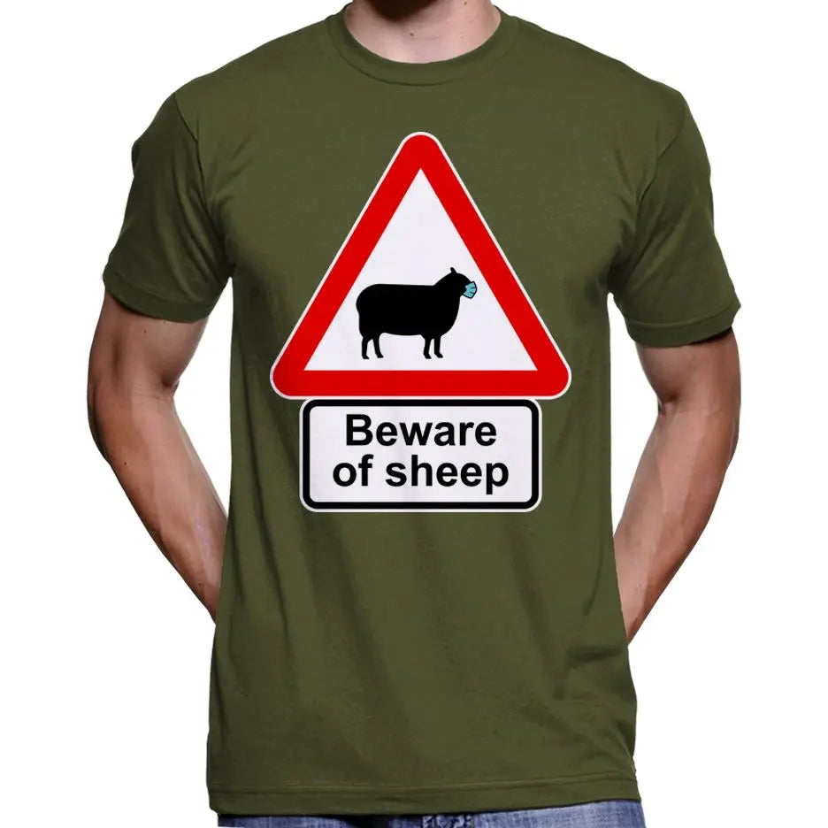 Beware Of Sheep Anti Face Mask T-Shirt Wide Awake Clothing
