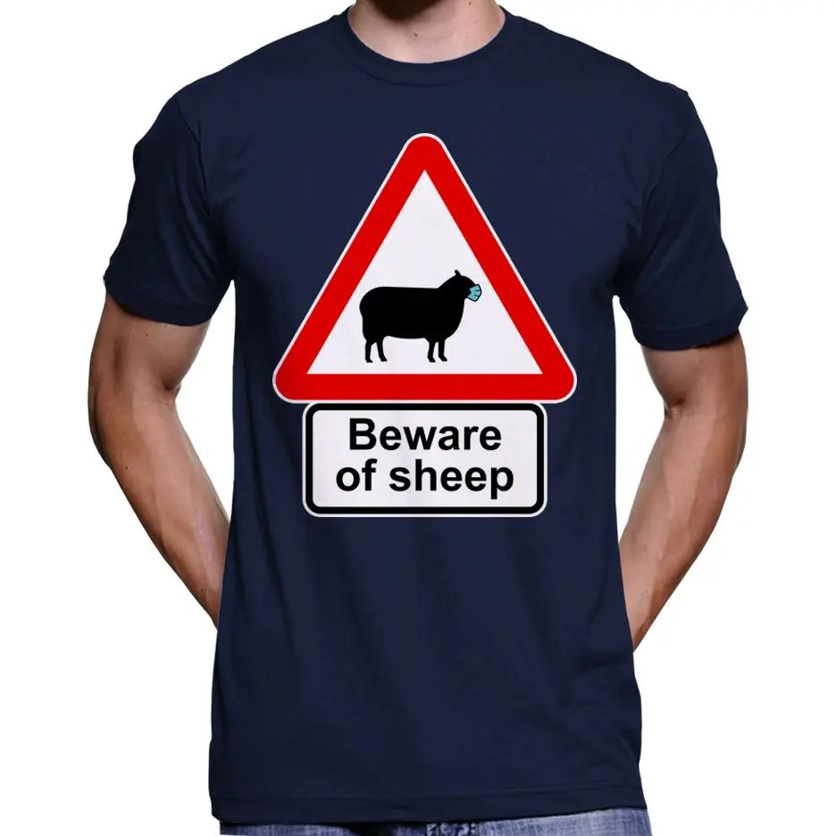 Beware Of Sheep Anti Face Mask T-Shirt Wide Awake Clothing