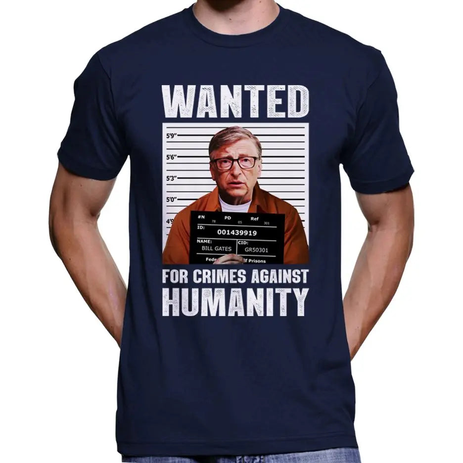 Anti Bill Gates Wanted Poster T-Shirt Wide Awake Clothing