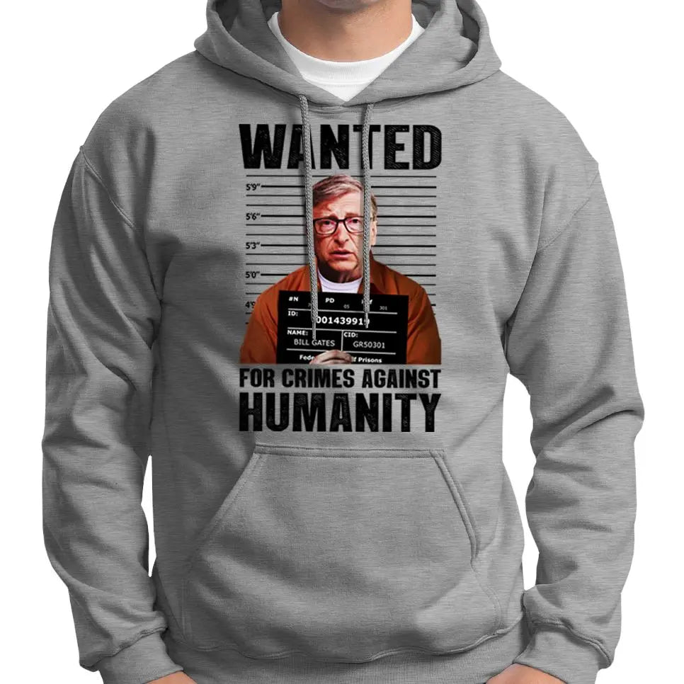 Anti Bill Gates Wanted Poster Hoodie Wide Awake Clothing