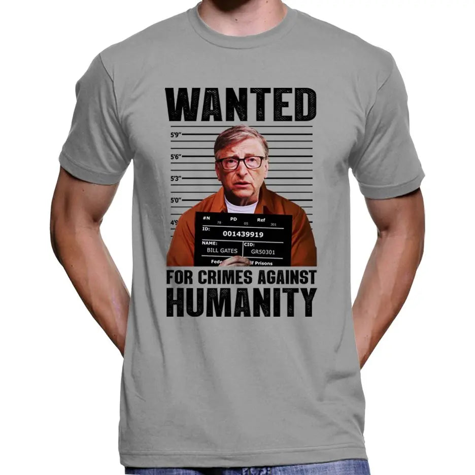 Anti Bill Gates Wanted Poster T-Shirt Wide Awake Clothing