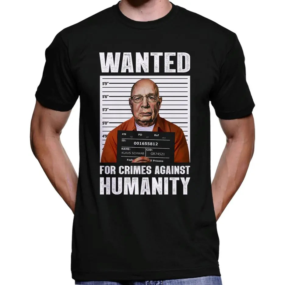 Klaus Schwab Wanted Poster T-Shirt Wide Awake Clothing