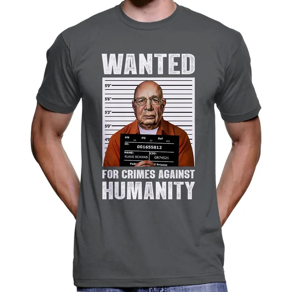 Klaus Schwab Wanted Poster T-Shirt Wide Awake Clothing
