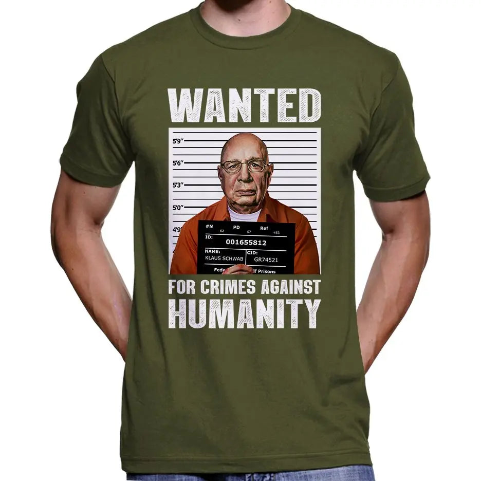 Klaus Schwab Wanted Poster T-Shirt Wide Awake Clothing