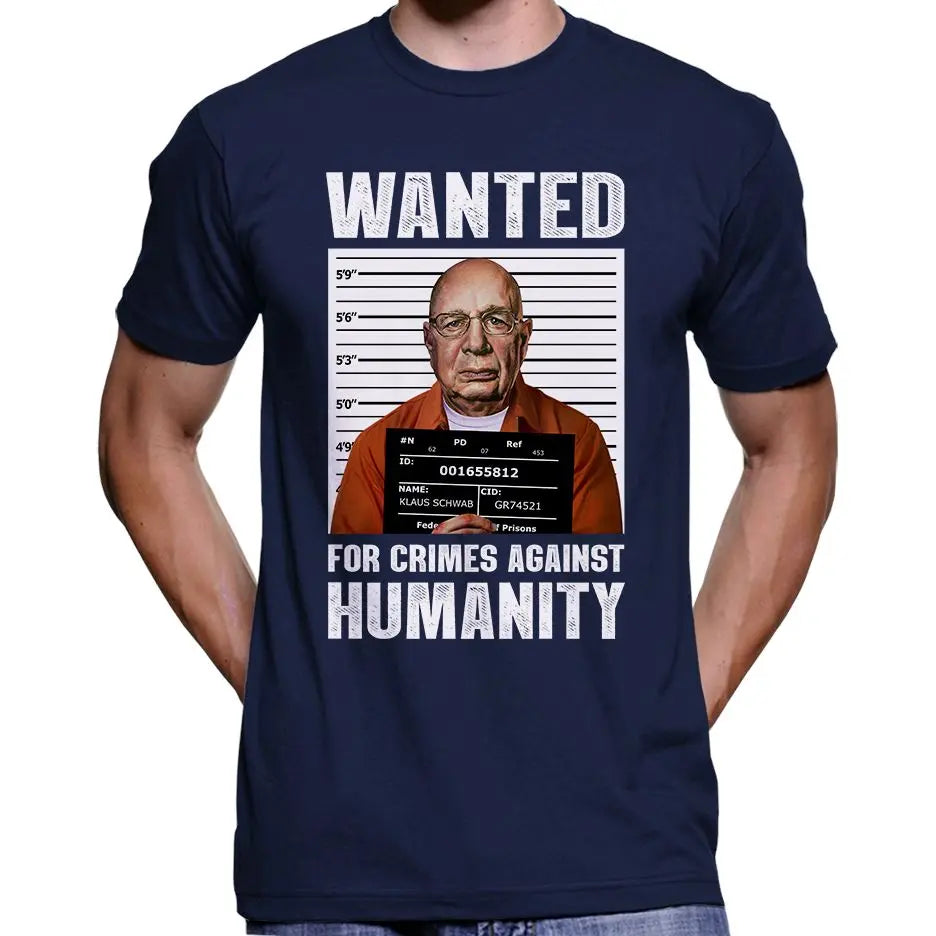 Klaus Schwab Wanted Poster T-Shirt Wide Awake Clothing