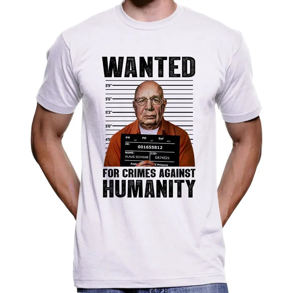 Klaus Schwab Wanted Poster T-Shirt Wide Awake Clothing