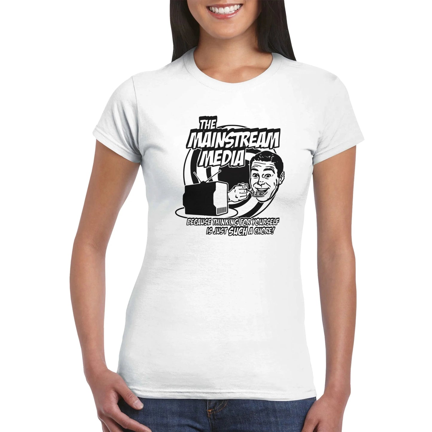 Anti Mainstream Media Satire Women's T-Shirt