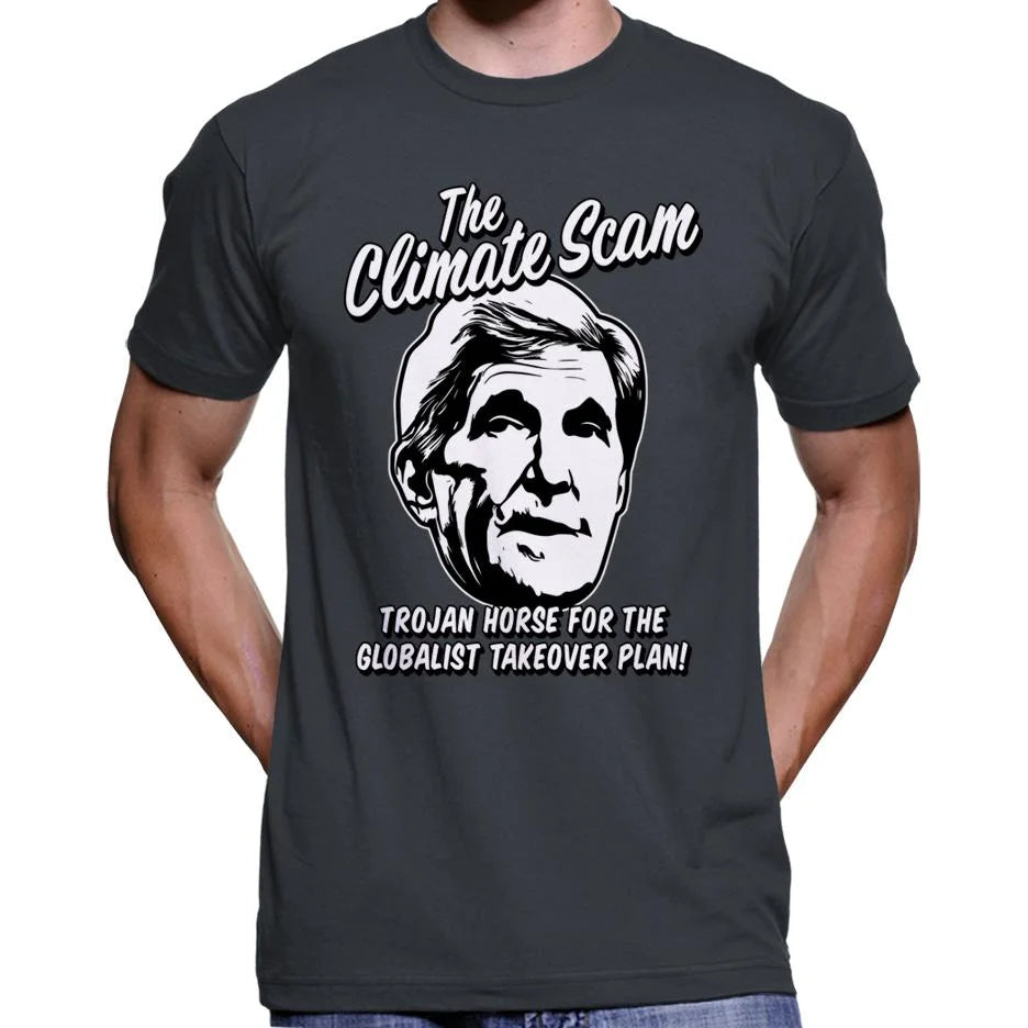 Climate Scam "Trojan Horse For The Globalist Takeover Plan" T-Shirt Wide Awake Clothing