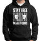 Stay Free, Reject CBDC Barcode Hoodie Wide Awake Clothing