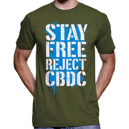 Stay Free, Reject CBDC Graffiti T-Shirt Wide Awake Clothing