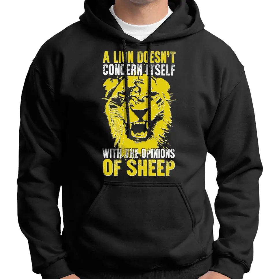 "A Lion Doesn't Concern Itself With The Opinions Of Sheep" Hoodie Wide Awake Clothing