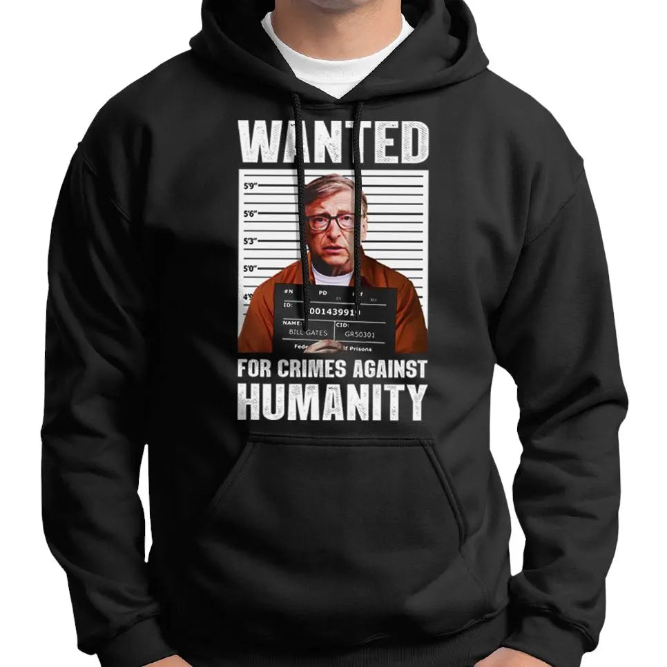 Anti Bill Gates Wanted Poster Hoodie Wide Awake Clothing