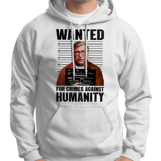 Anti Bill Gates Wanted Poster Hoodie Wide Awake Clothing