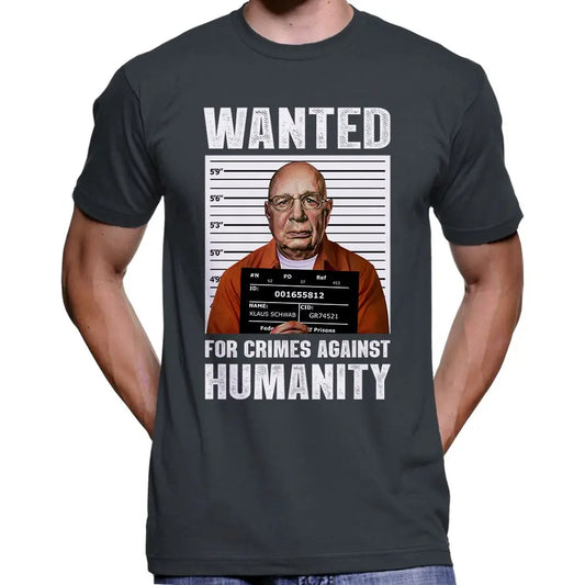 Klaus Schwab Wanted Poster T-Shirt Wide Awake Clothing